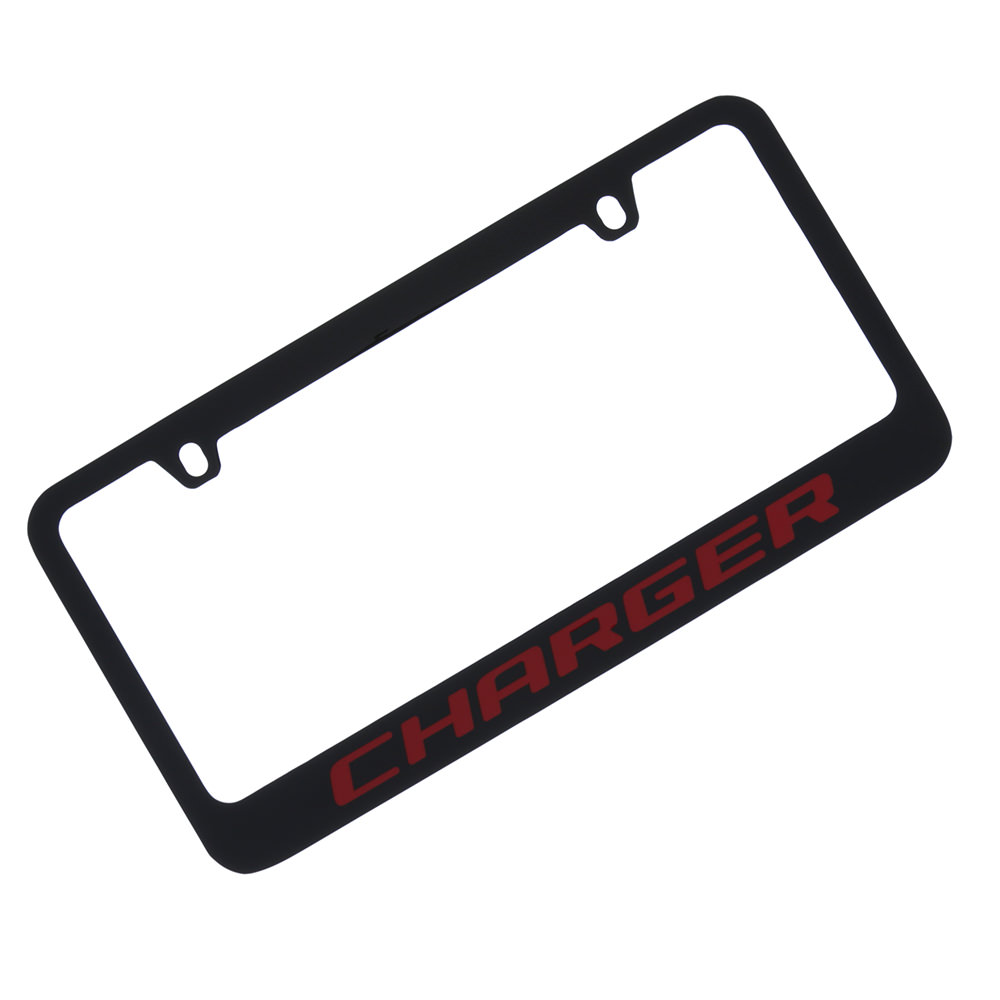 Dodge Charger License Plate Frame (Red on Black) eBay